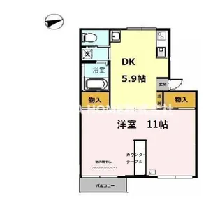 プレジール志楽【1階】の間取り