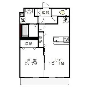 レジデンス カノン【1階】の間取り