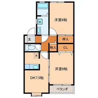 ドラード郷ケ丘【1階】の間取り