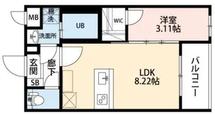エクシア別府【4階】の間取り