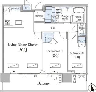 パークコート浜離宮ザ・タワー【35階】の間取り