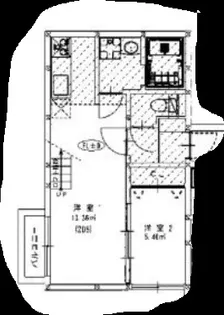 クレオ竹下弐番館【2階】の間取り