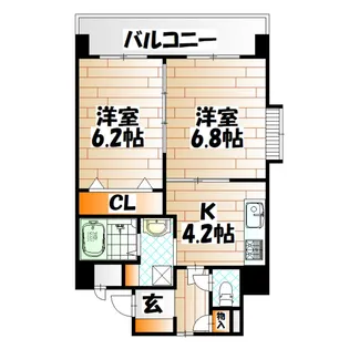 FORTUNATE砂津【8階】の間取り