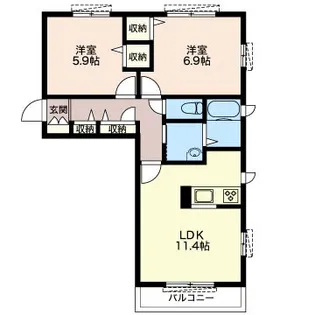 (有)ルックスホームズH棟【1階】の間取り