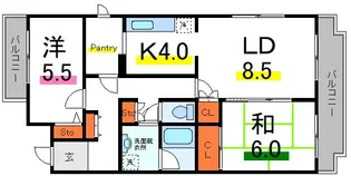 コーポレート江戸川【4階】の間取り