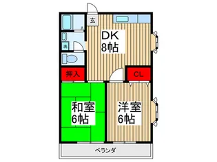 メゾンホソダB【1階】の間取り
