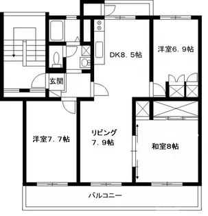 アイビ・ネオハイツ酒々井5号棟【2階】の間取り