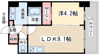 ノルデンタワー南森町プレミアム【13階】の間取り
