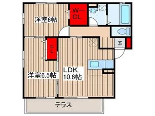クロ-バ-ハウス【1階】の間取り
