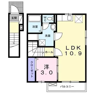 ルミナーレ武蔵野【2階】の間取り