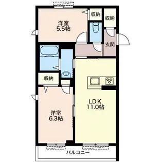 レティシアA【3階】の間取り