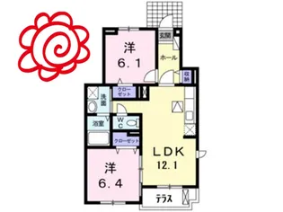 サンリットツイン【1階】の間取り