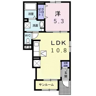 フルフィウス【1階】の間取り