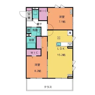 サニーヒルズ梅が丘【1階】の間取り