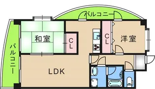 ペガサスII番館住之江【10階】の間取り