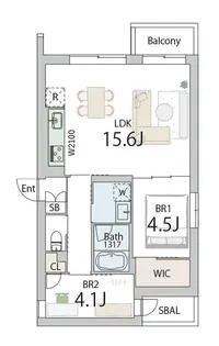 GranDuo世田谷弦巻【3階】の間取り