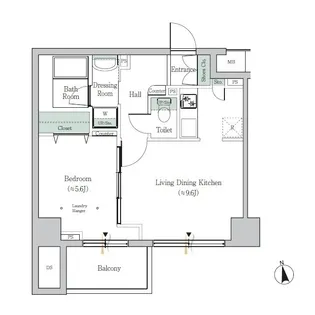 ONE ROOF FLAT TOGOSHI【5階】の間取り