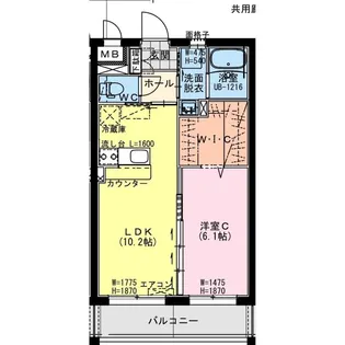 クロスワイズ中西町【4階】の間取り