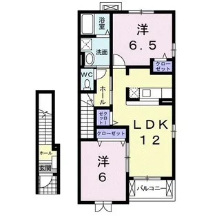 エイトホークス7番館【2階】の間取り