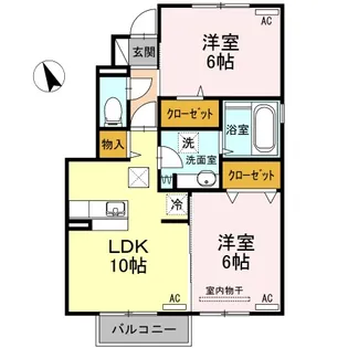 クロシェット【1階】の間取り