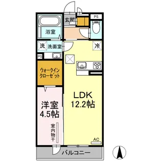 リヴェール近見【1階】の間取り
