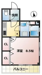 コンチネンタル藤崎【2階】の間取り