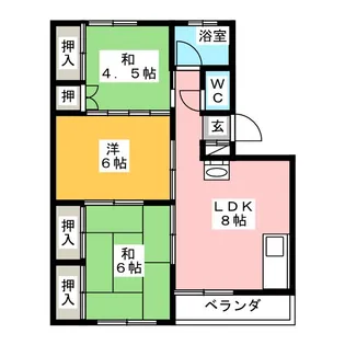 クイーンズガーデン【4階】の間取り