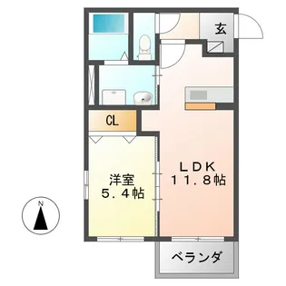 グレーヴェル【1階】の間取り