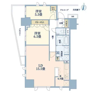 プラウド日暮里【11階】の間取り