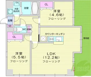 アプリコーゼ【1階】の間取り