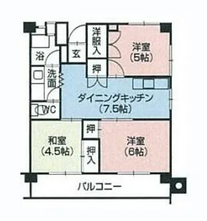京福日之出マンション【6階】の間取り