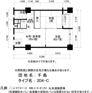 UR千島【9階】の間取り