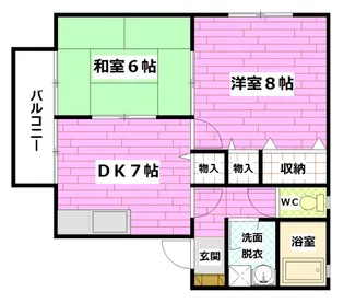 アンリバーハイツB棟【1階】の間取り
