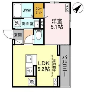 グレイスヴェルデ【1階】の間取り