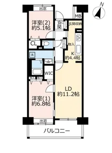UR幕張ベイタウンミラマール【5階】の間取り