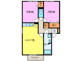 静岡県三島市徳倉3【アパート】の間取り
