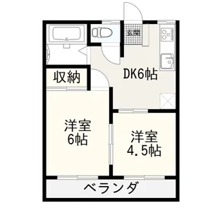 第1錦ハイツ【2階】の間取り