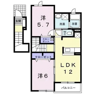 愛知県名古屋市守山区桜坂3【アパート】の間取り