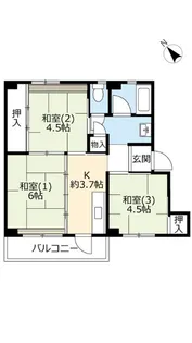 UR明石舞子【3階】の間取り