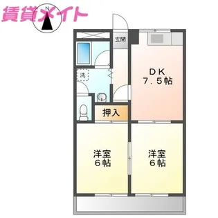 シーハイツ【2階】の間取り