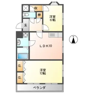 峰塚マンション【3階】の間取り