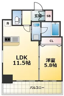 ORSUS新大阪 旧プレジオ新大阪ROUGE【12階】の間取り