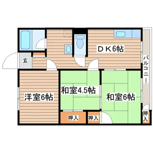 シャトウ福沢2号館【1階】の間取り