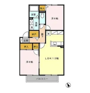 ル・アンソレイエ【2階】の間取り