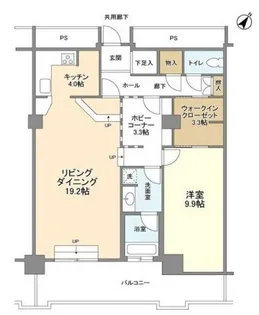 1LDKの間取り画像