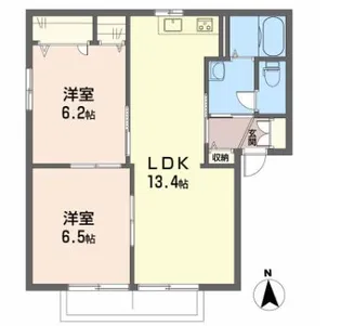 高知県香南市野市町本村【アパート】の間取り