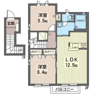 メゾンドボヌール【2階】の間取り