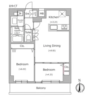 東京都荒川区南千住6【マンション】の間取り