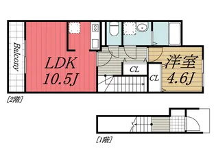千葉県市原市五井【アパート】の間取り
