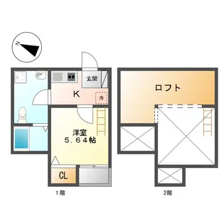 ビルーチェA【2階】の間取り